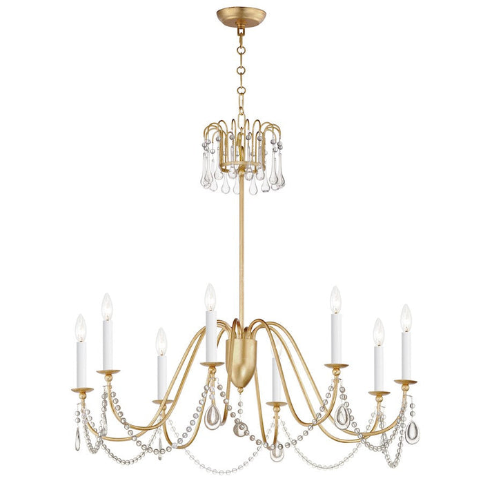 Maxim Lighting Plumette 8 Light Chandelier, Gold Leaf/Crystal - 12168GL-CRY