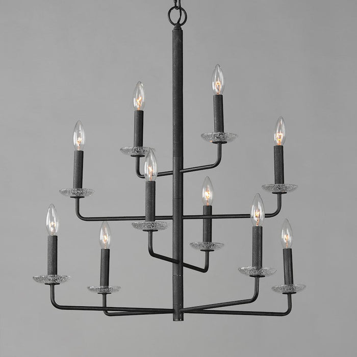 Maxim Lighting Madeira Chandelier, Anthracite/Textured Clear