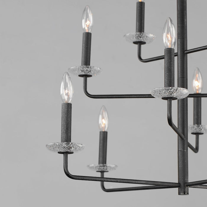 Maxim Lighting Madeira Chandelier, Anthracite/Textured Clear