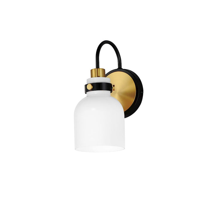 Maxim Lighting Milk 1 Light Wall Sconce, Satin Brass/White - 12331WTBKSBR