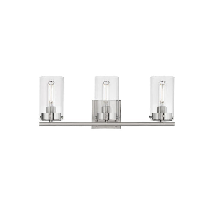 Maxim Lighting Pinn 3 Light Bath Vanity, Satin Nickel/Clear - 12403CLSN