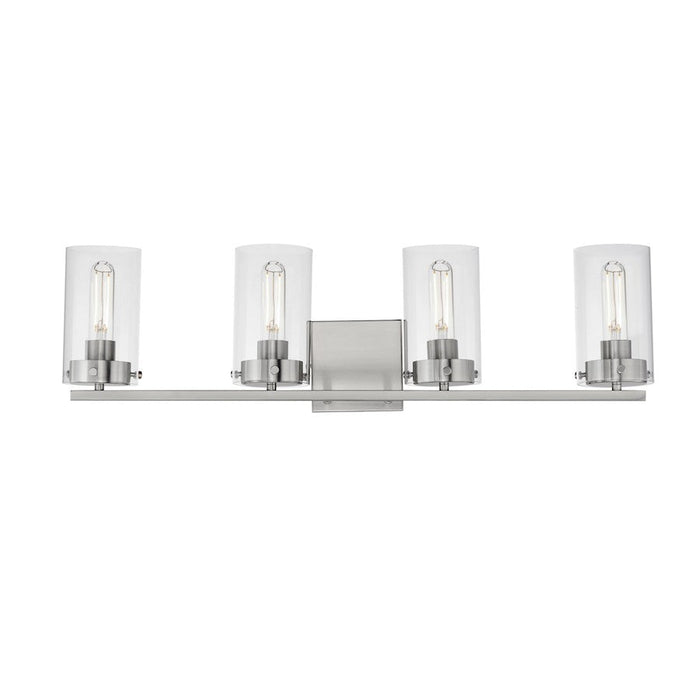 Maxim Lighting Pinn 4 Light Bath Vanity, Satin Nickel/Clear - 12404CLSN