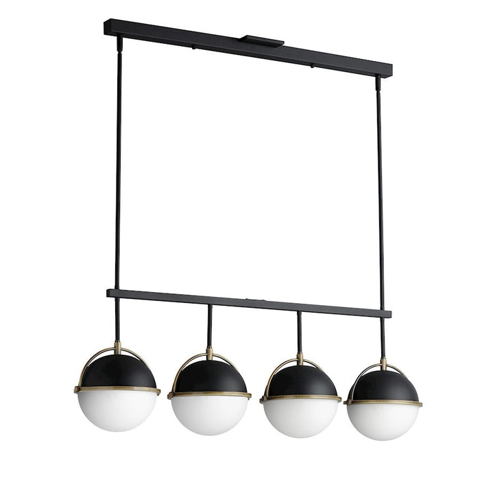 Maxim Duke 4 Light Pendant, Black/Weathered Brass/Satin White - 12414SWBKWBR