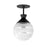 Maxim Copacabana 1 Light Semi-Flush Mount, Black/Clear/Frosted - 12441CLFTBK