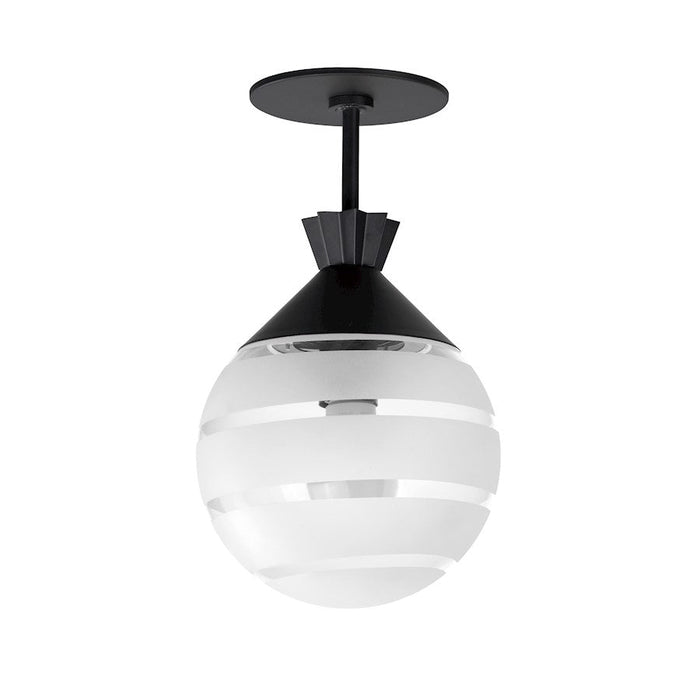 Maxim Copacabana 1 Light Semi-Flush Mount, Black/Clear/Frosted - 12441CLFTBK