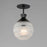 Maxim Copacabana 1 Light Semi-Flush Mount, Black/Clear/Frosted