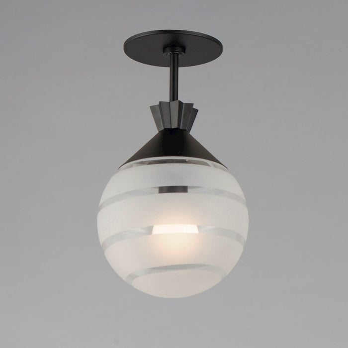 Maxim Copacabana 1 Light Semi-Flush Mount, Black/Clear/Frosted