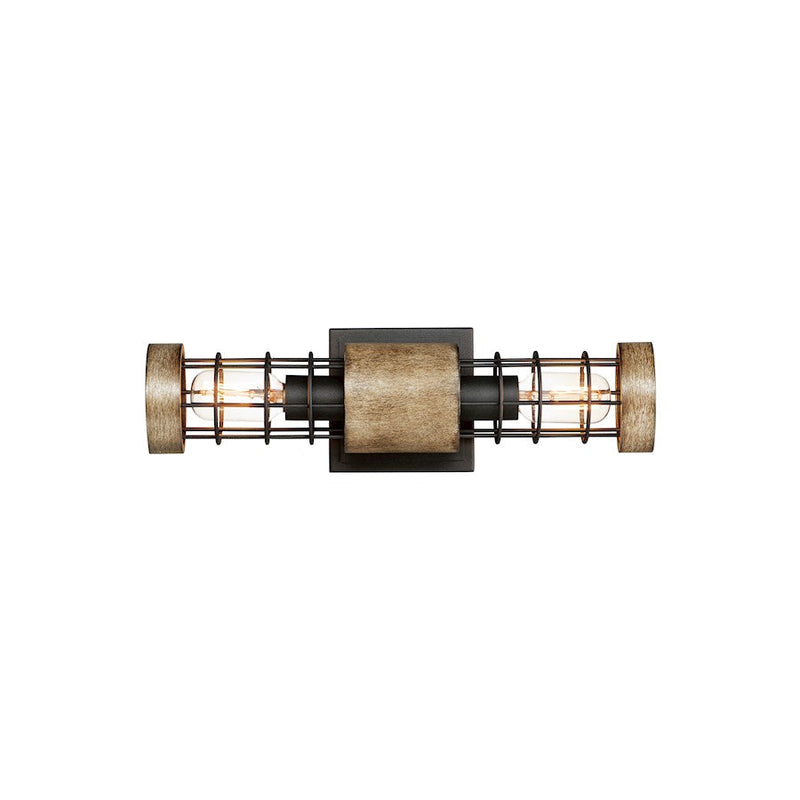 Maxim Lighting Homestead 18" 2-Light Wall Sconce, Driftwood/Black - 12512DWBK