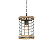 Maxim Lighting Homestead 10" Single Pendant, Driftwood/Black - 12519DWBK