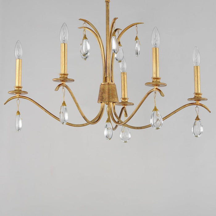 Maxim Lighting Eden Chandelier, Charcoal Gold Leaf