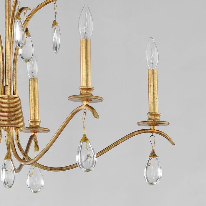 Maxim Lighting Eden Chandelier, Charcoal Gold Leaf