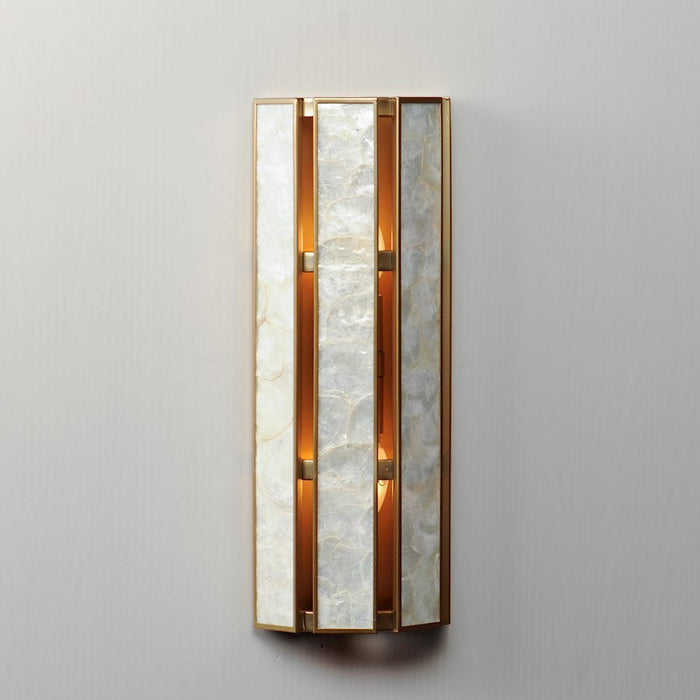 Maxim Lighting Miramar 2Lt Wall Sconce, Capiz/Brass