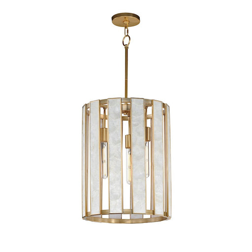 Maxim Lighting Miramar 3Lt Entry Foyer Pendant, Capiz/Brass - 12802CZNAB