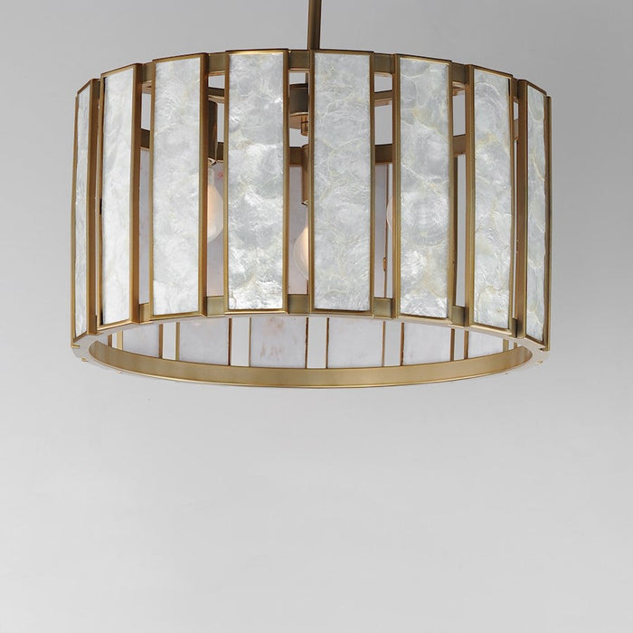 Maxim Lighting Miramar Pendant, Capiz/Brass