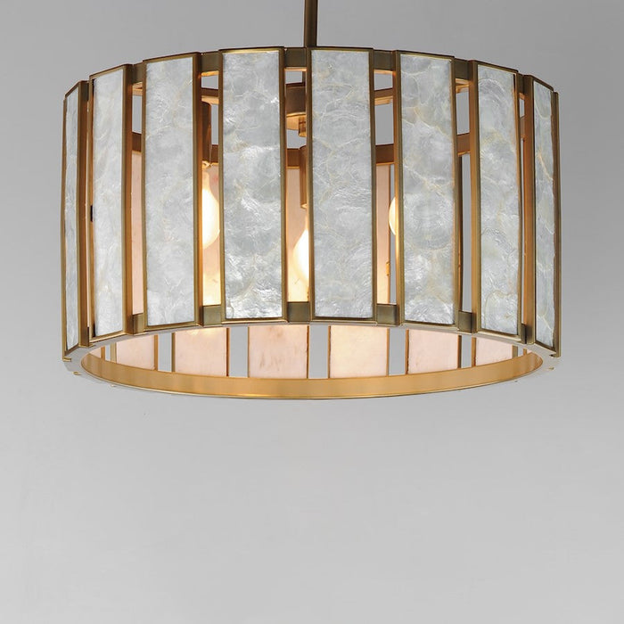 Maxim Lighting Miramar Pendant, Capiz/Brass