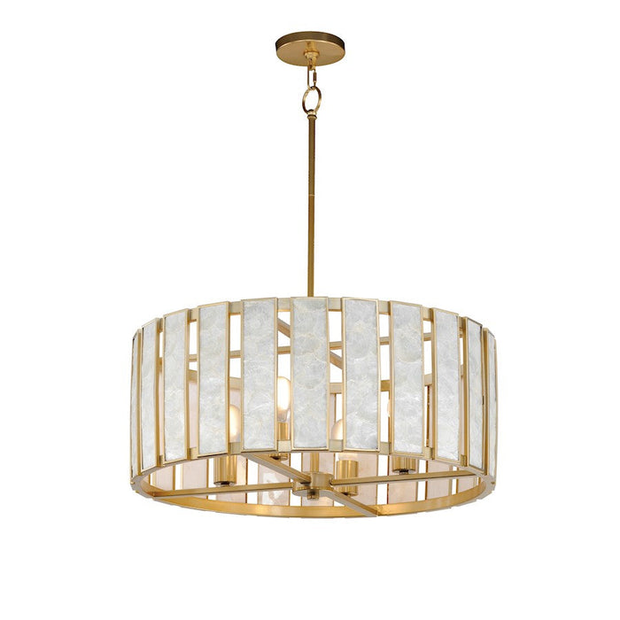 Maxim Lighting Miramar 4Lt Pendant, Capiz/Brass - 12804CZNAB