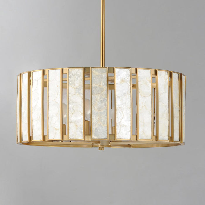 Maxim Lighting Miramar Pendant, Capiz/Brass