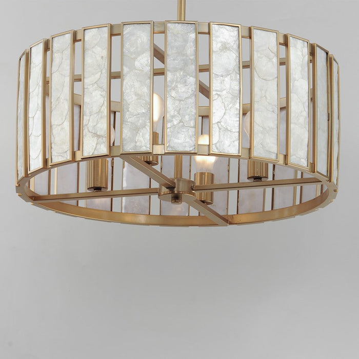 Maxim Lighting Miramar Pendant, Capiz/Brass