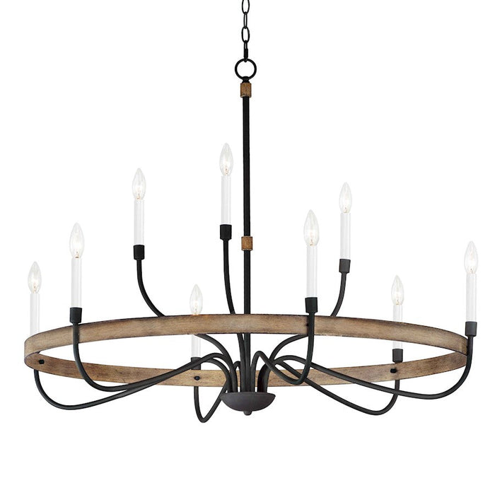 Maxim Lighting Franklin 9-Light Chandelier, Driftwood/Black - 14449DWBK