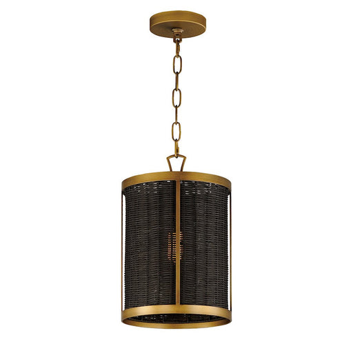 Maxim Lighting Rattan 1 Light Pendant, Natural Aged Brass - 14461BRNAB