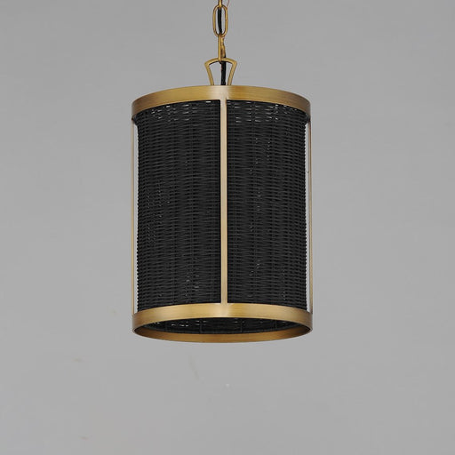 Maxim Lighting Rattan 1 Light Pendant, Natural Aged Brass