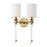 Maxim Lighting Lucent 2 Light Wall Sconce, Heritage/Clear - 16108WTCLHR