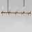 Maxim Flambeau 10 Light Linear Chandelier, Black/Brass/Clear