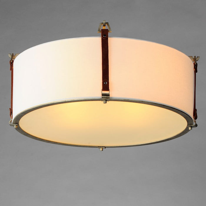 Maxim Lighting Sausalito Flush Mount, Zinc/Brown/Frosted