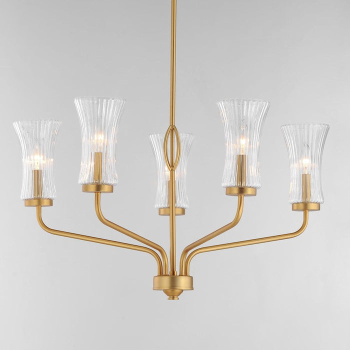 Maxim Lighting Camelot Chandelier, Brass/Clear Ribbed