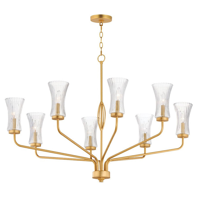 Maxim Lighting Camelot 8Lt Chandelier, Brass/Clear Ribbed - 16158CRNAB