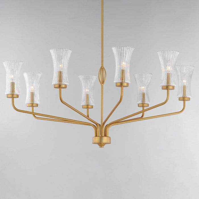 Maxim Lighting Camelot Chandelier, Brass/Clear Ribbed