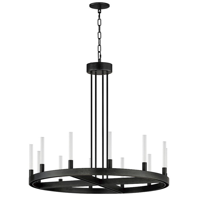 Maxim Lighting Ovation 12 Light Chandelier, Black/Clear Ribbed - 16164CRBK