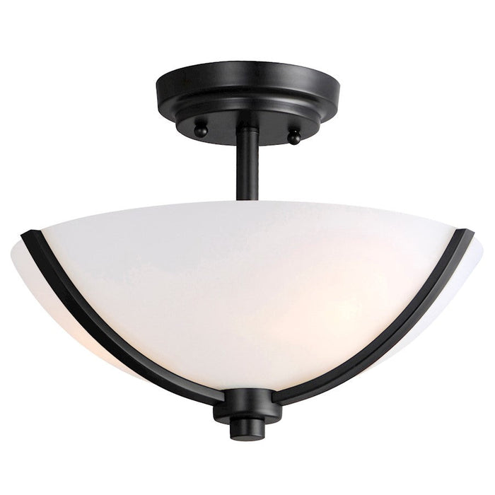 Maxim Lighting Deven 3 Light Semi-Flush Mount, Black/Satin White - 20031SWBK