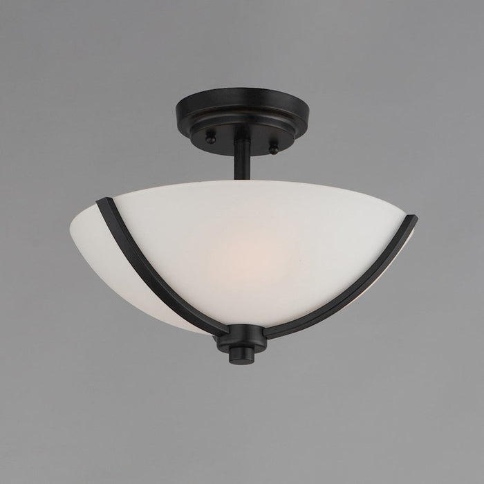 Maxim Lighting Deven 3 Light Semi-Flush Mount, Black/Satin White