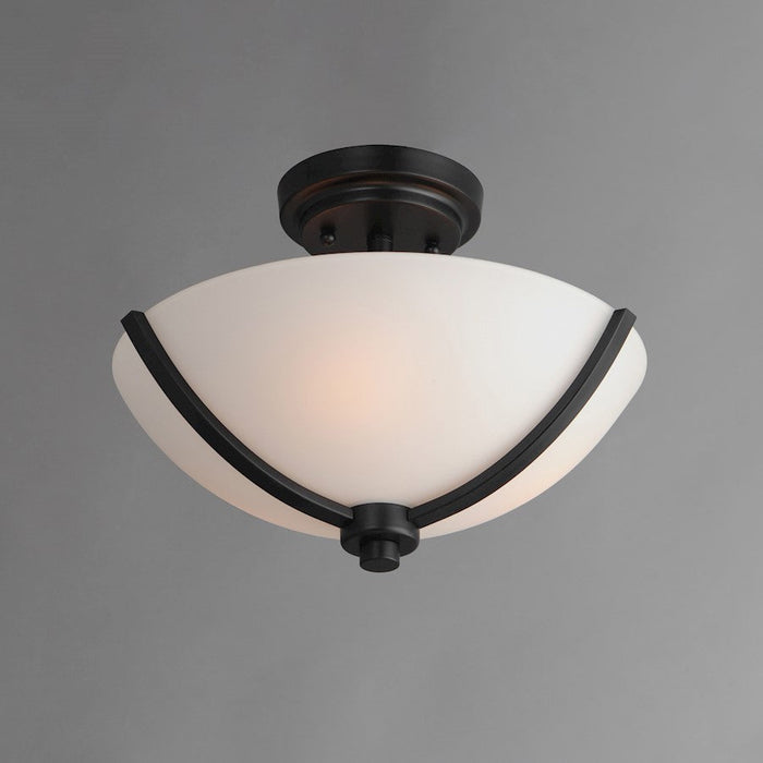 Maxim Lighting Deven 3 Light Semi-Flush Mount, Black/Satin White