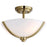 Maxim Deven 3 Light Semi-Flush Mount, Satin Brass/Satin White - 20031SWSBR