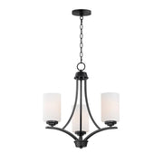 Maxim Lighting Deven 3 Light Mini Chandelier, Black/Satin White - 20033SWBK