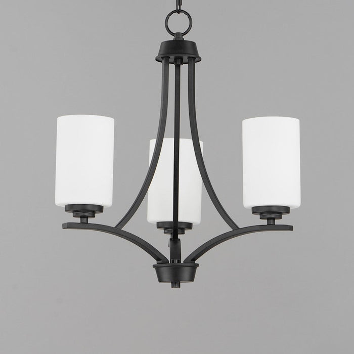 Maxim Lighting Deven 3 Light Mini Chandelier, Black/Satin White