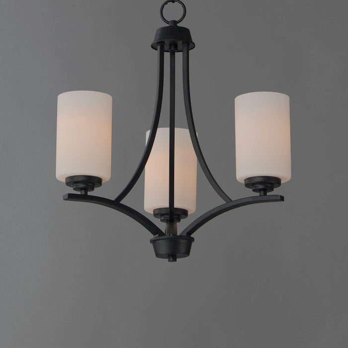 Maxim Lighting Deven 3 Light Mini Chandelier, Black/Satin White