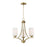 Maxim Deven 3 Light Mini Chandelier, Satin Brass/Satin White - 20033SWSBR