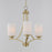 Maxim Deven 3 Light Mini Chandelier, Satin Brass/Satin White