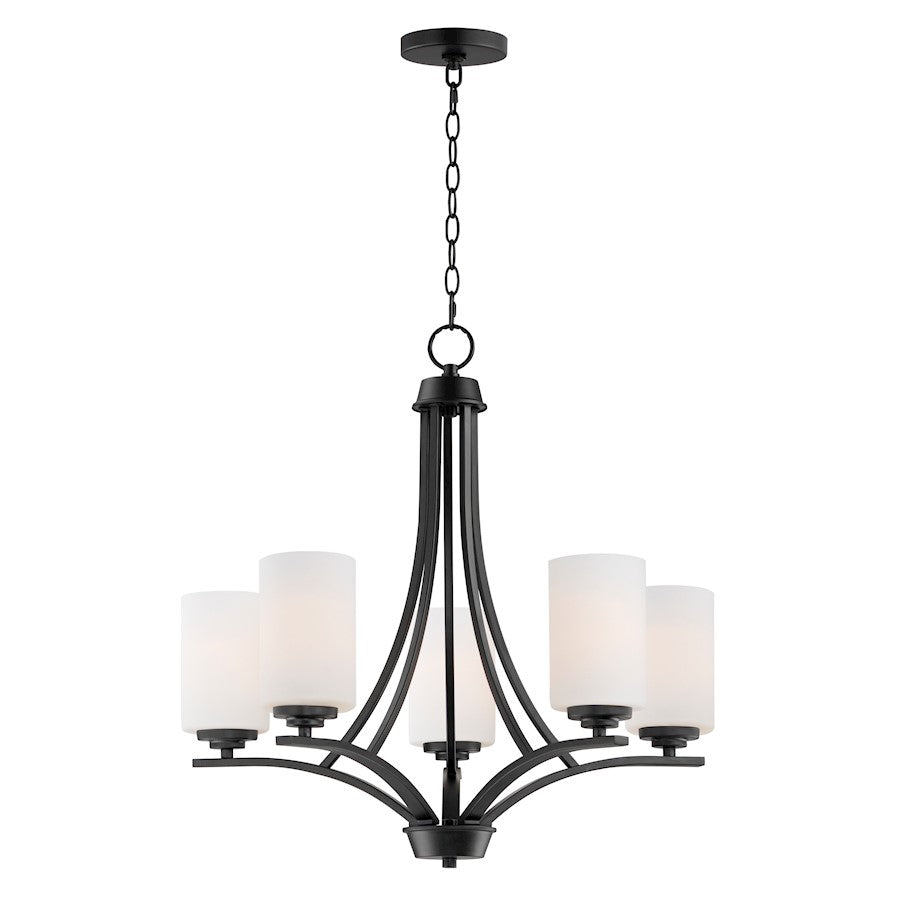 Maxim Lighting Deven 5 Light Chandelier, Black/Satin White - 20035SWBK