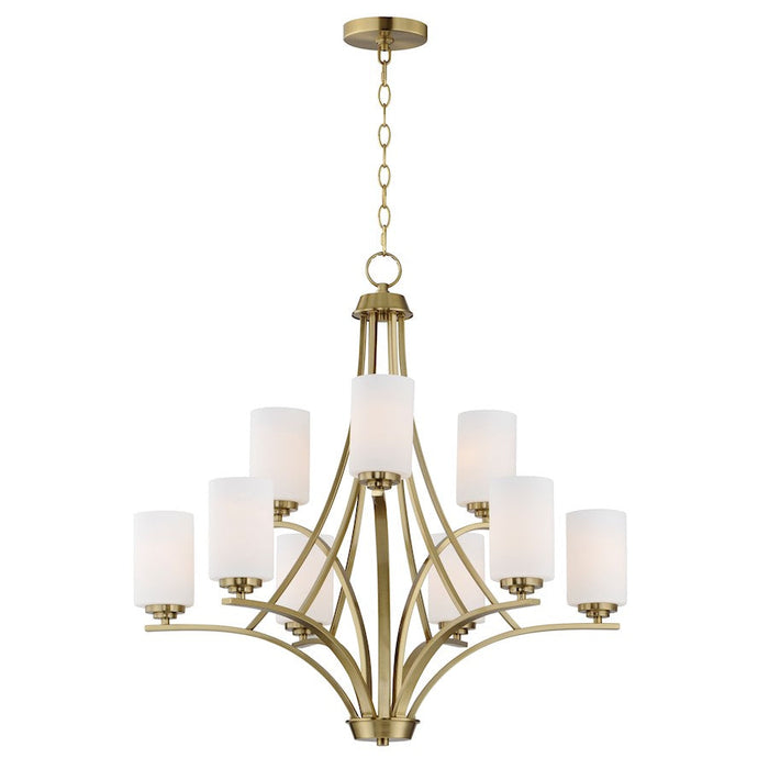 Maxim Lighting Deven 9 Light Chandelier, Satin Brass/Satin White - 20036SWSBR