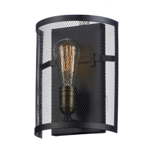 Maxim Lighting Palladium 1Lt Wall Sconce/Bulb, Black/Brass - 20112BKNAB-BUL