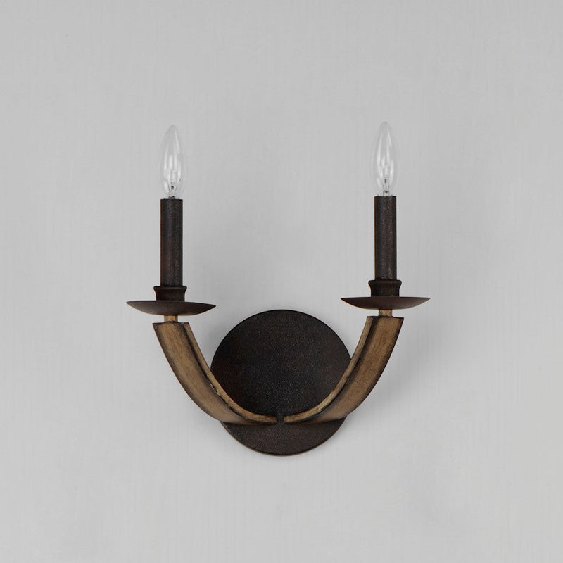 Maxim Lighting Basque 2 Light Wall Sconce, Driftwood/Anthracite