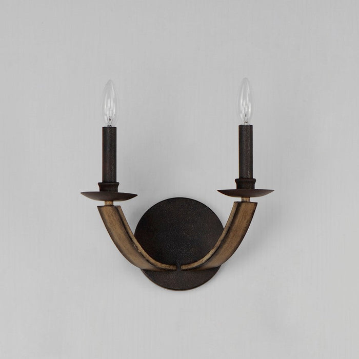 Maxim Lighting Basque 2 Light Wall Sconce, Driftwood/Anthracite