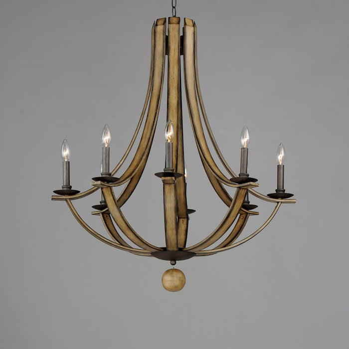 Maxim Lighting Basque Chandelier, Driftwood/Anthracite