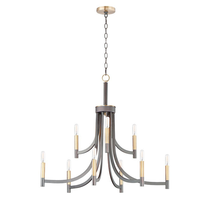 Maxim Lighting Lyndon 9-Light Chandelier in Bronze/Antique Brass - 21529BZAB