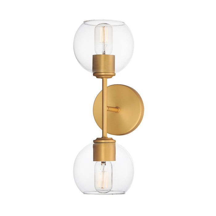 Maxim Lighting Knox 2 Light Wall Sconce, Natural Aged Brass/Clear - 21632CLNAB