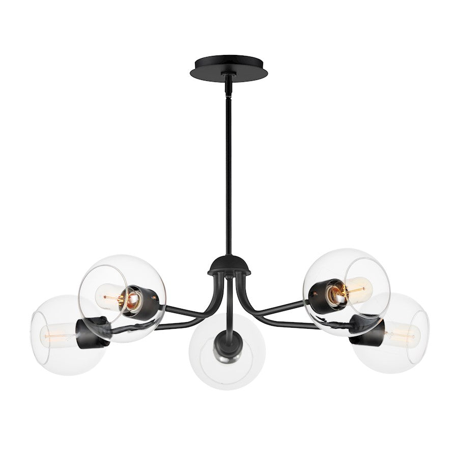 Maxim Lighting Knox 5 Light Chandelier, Black/Clear - 21635CLBK